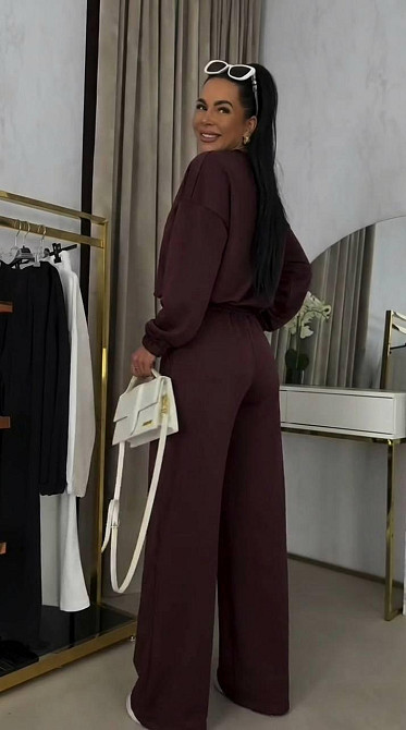 Женский прогулочный костюм двойка: кофта и штаны петля Шоколадный, 42/46 Одесса - изображение 5