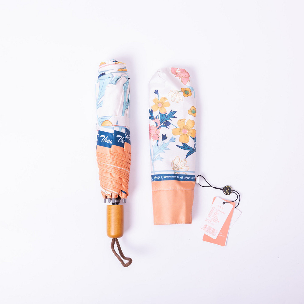 Елегантний оранжевий зонт з принтом, діаметр 99 см Київ - фото 4