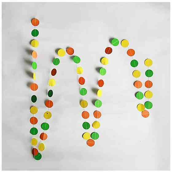 Гирлянда кружки на нитке для декора 4 м на 6 см разноцветный Киев