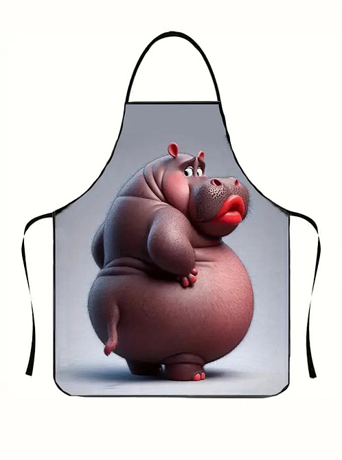 Фартух з приколом Бегемот 80 на 60 см різнобарвний Київ - фото 1