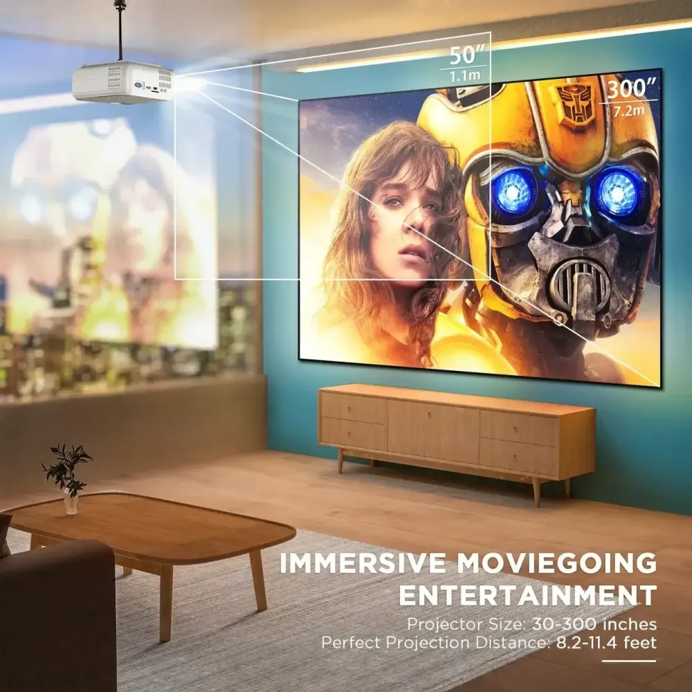 Портативний міні-проектор Bomaker GC355 HD LED 6500 Лм Wi-Fi с динамиками для домашнього кінотеатру 1080P Full HD Дніпро - фото 7