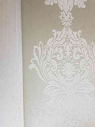 Текстильні шпалери на флізеліновій основі Cador Rasch Textil 086781 вензелі салатовий білий Київ