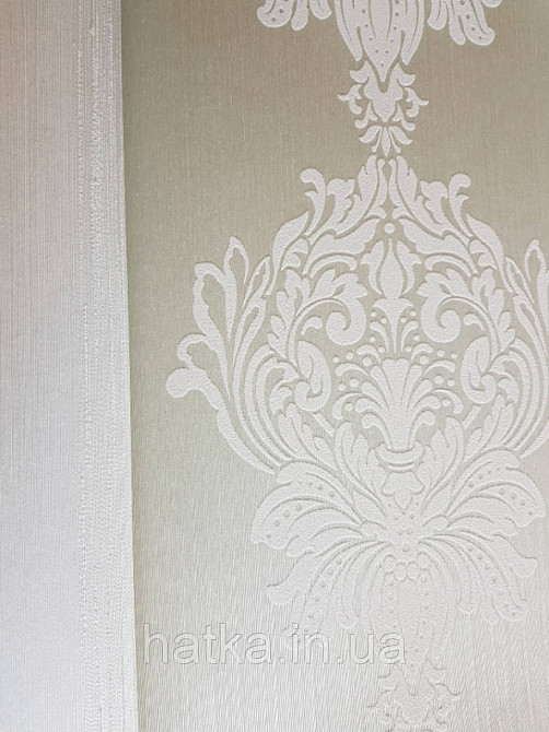 Текстильні шпалери на флізеліновій основі Cador Rasch Textil 086781 вензелі салатовий білий Київ - фото 1