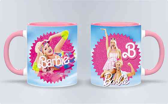 Рожева чашка оригінальна з принтом з фильму Barbie Барбі Одеса