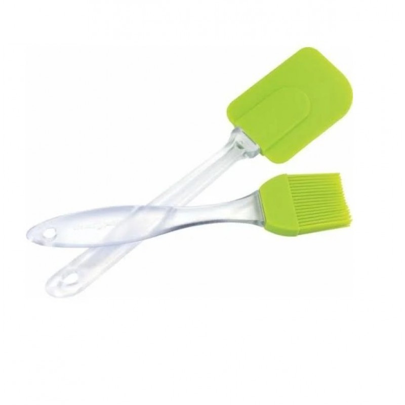 Набір кухонний лопатка + пензлик Пластик / Силікон, зелений колір Одеса - фото 2
