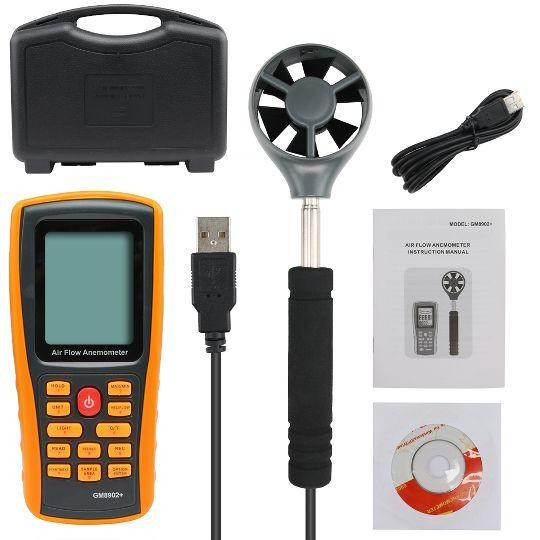Анемометр професійний USB 0,3-45 м/с, 0-45 °C BENETECH GM8902X Київ - фото 3