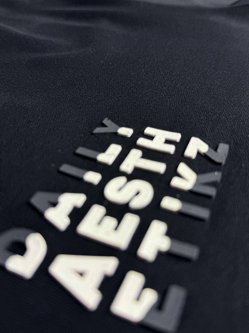 Костюм женский CAPPITONE 101217 оверсайз футболка с брюками с надписью черный, черный, S Киев - изображение 20