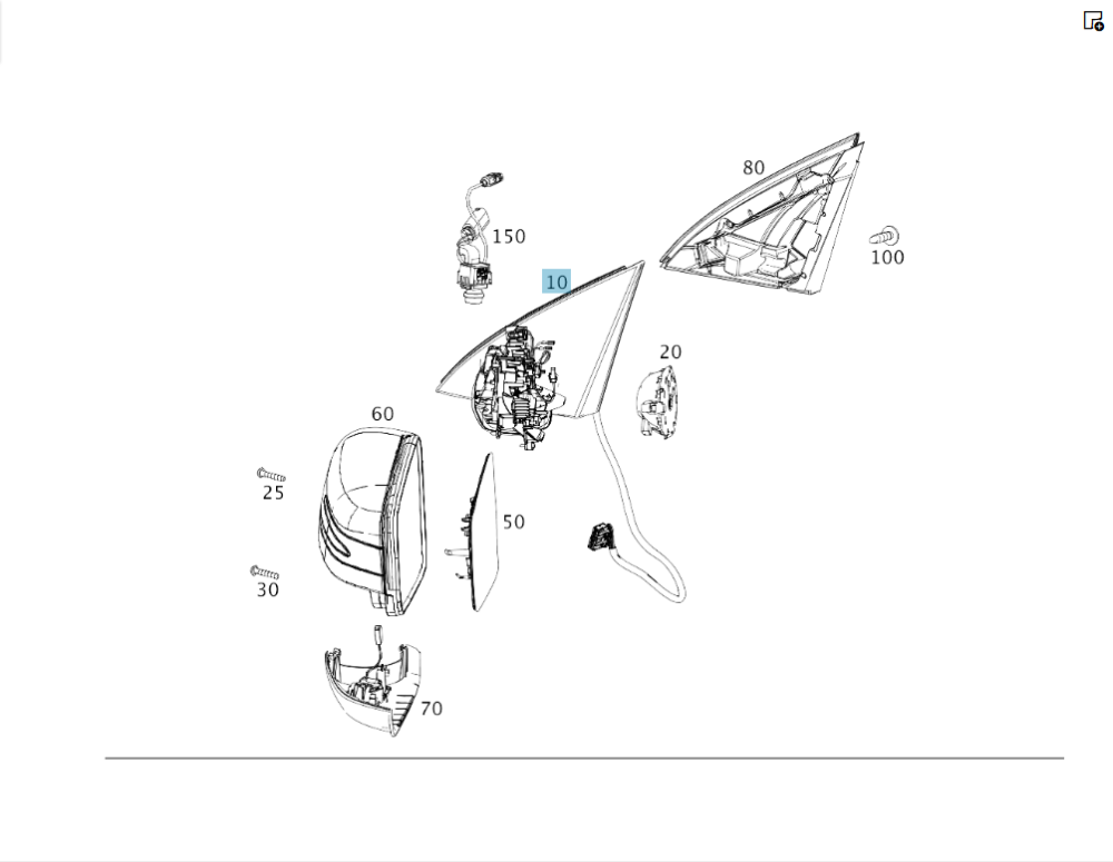 Mercedes-Benz  A2928104100 Рама - механізм лівого дзеркала з авто затемненням та мертвою зоною GLE Coupe C292 Одеса - фото 2