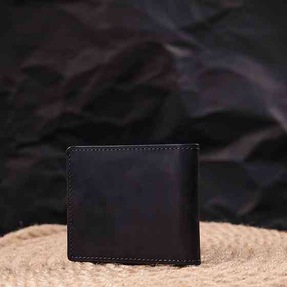 Добротна обкладинка з вінтажної шкіри для посвідчення учасника бойових дій Чорна (GRANDE PELLE) Київ