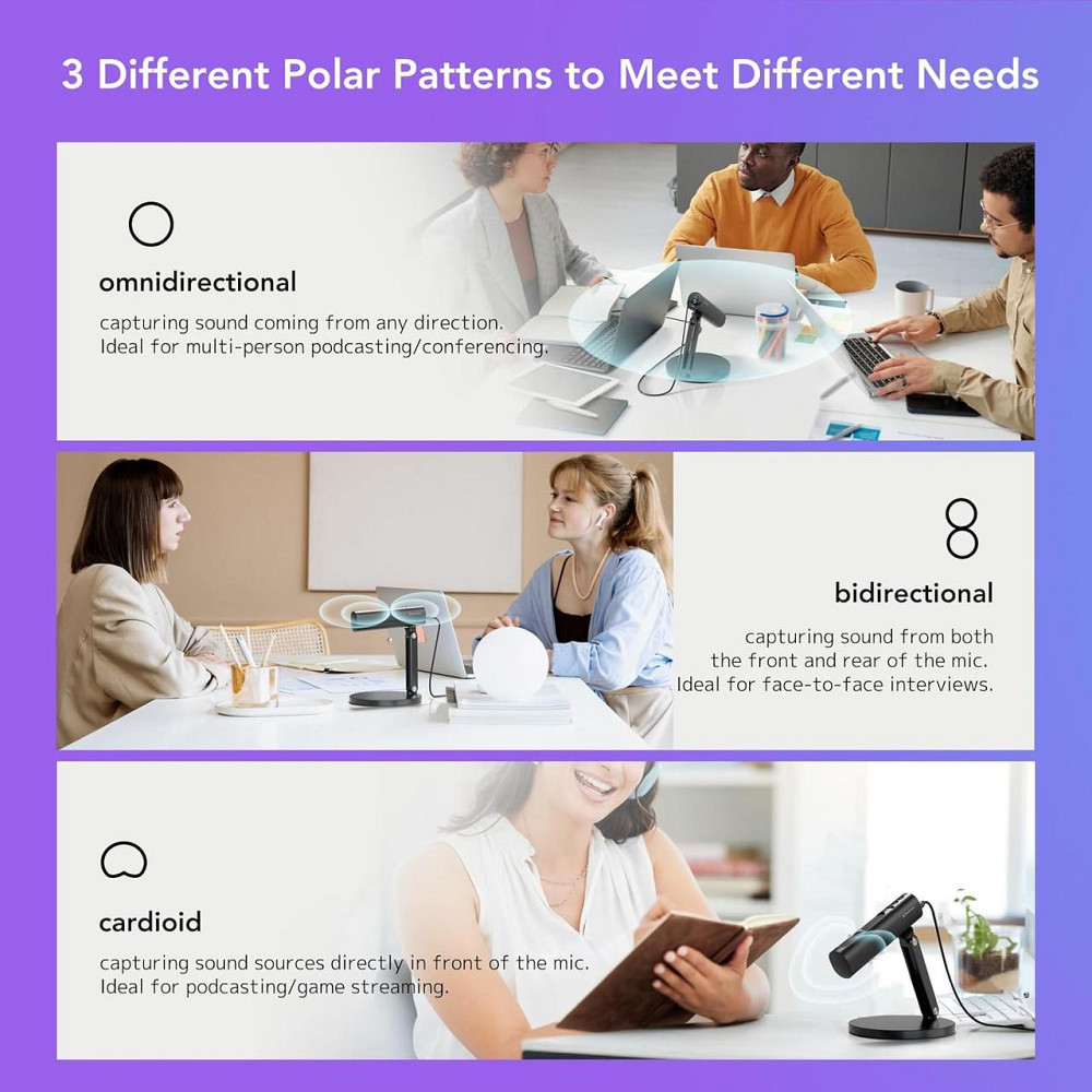 USB микрофон NearStream для стриминга подкастов записи вокала с AI шумоподавлением совместим с камерами черный Киев - изображение 7