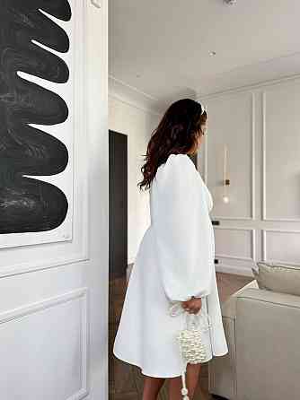 Женское романтическое платье батал с декольте плотная костюмка Белый, 58/60 Одесса