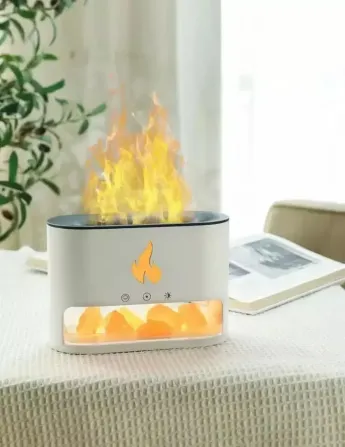 Соляна лампа Flame з ультразвуковим зволожувачем повітря 3-в-1. Сольовий світильник нічник з димуван Дніпро - фото 2