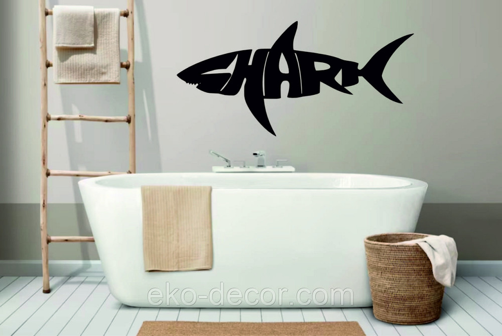Декоративное настенное Панно «Shark» Декор на стену 90*44 см, Черный Киев - изображение 1