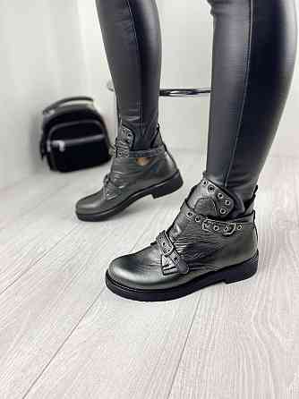 Черевики жіночі VIKTTORIO графіт натуральна шкіра весна-осінь 37р.38р.39р. (3243) Коломыя