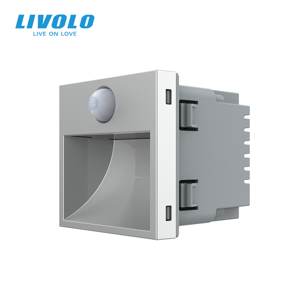 Механізм автоматичний світильник для сходів підлоги датчик руху темряви, сірий, 2700K, 220В, 0.35Вт, огляд 120°, затримка 40с, дальність 4м (VL-FCL-2I Коломия - фото 1