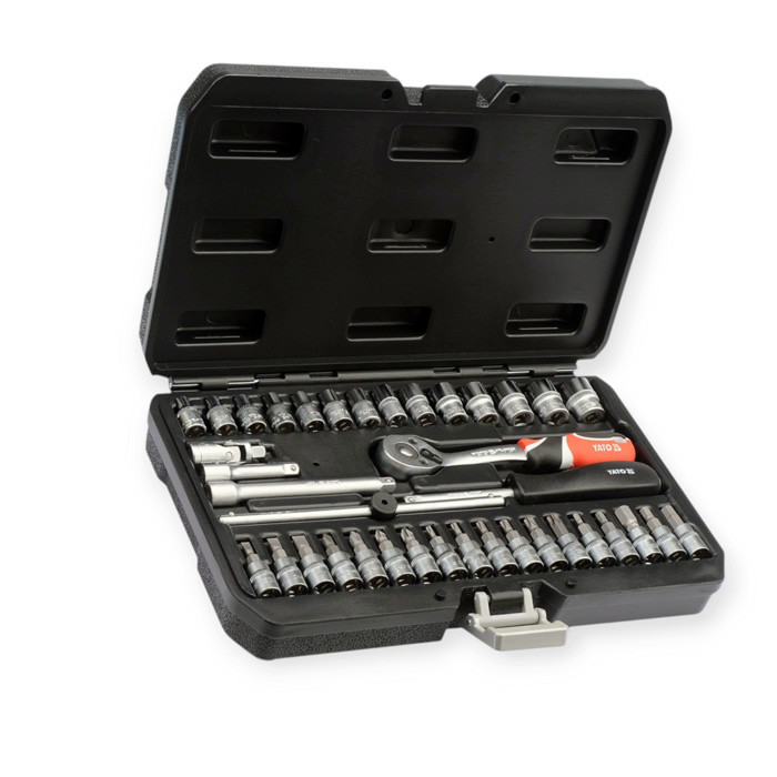 Набір інструменту 1/4" 38 шт, 3,5-14 мм з тріщ., подовжує., кардан, отв.-вороток, біти, Т-вороток Мукачево - фото 1