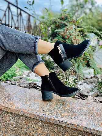 Injers Черевики жіночі INJERS чорні натуральна замша высота каблука 6см размер 36р.37р.38р. (11 Коломия