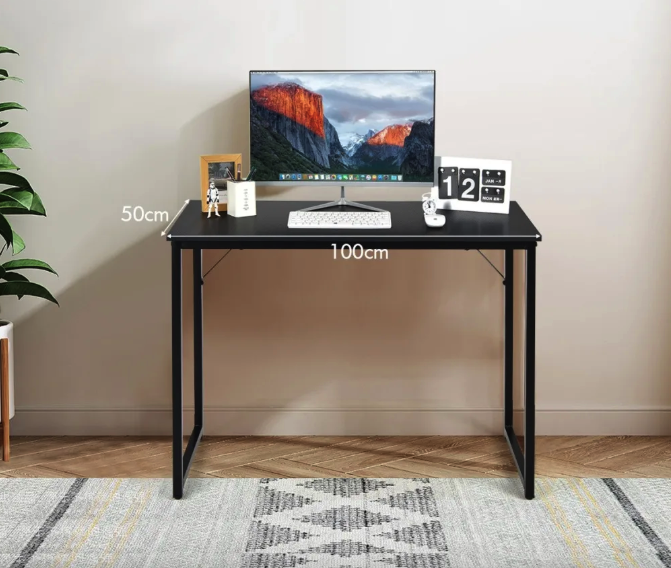 Письмовий стіл Costway Homart із сталевим каркасом чорний Київ - фото 7