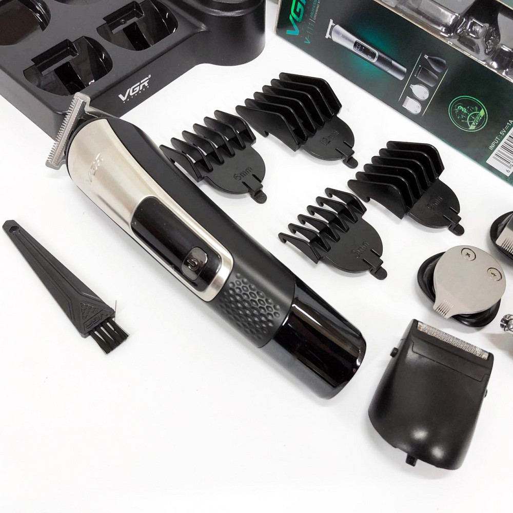 Перукарська машинка акумуляторна професійна VGR 5 в 1 V-111, Універсальні машинки для стрижки волосся SK-89 Львів - фото 20