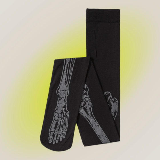 Колготки-скелети на Хелловін принт світиться в темряві 40 den розмір L 46-48 чорний Київ