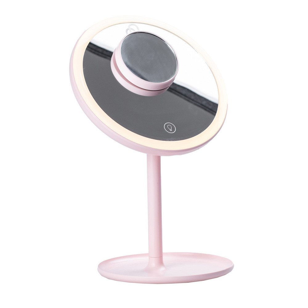 Зеркало для макияжа с подсветкой, розовое Киев - изображение 3
