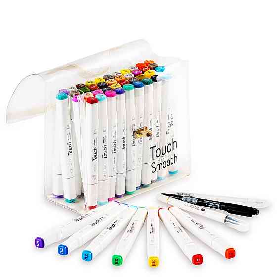 Набір двосторонніх спиртових маркерів для малювання Touch Smooth 48 штук, набір маркерів для скетчингу Кам'янець-Подільський