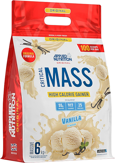 Гейнер Applied Nutrition Original Critical Mass Weight Gainer (6kg - 25 Servings) (Vanilla) Луцк - изображение 1