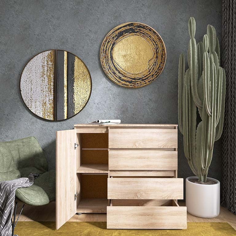 Комод Эверест КЛ-3 Лайт (телескопические) 105х38х93 см Дуб сонома (DTM-4643) Днепр - изображение 3