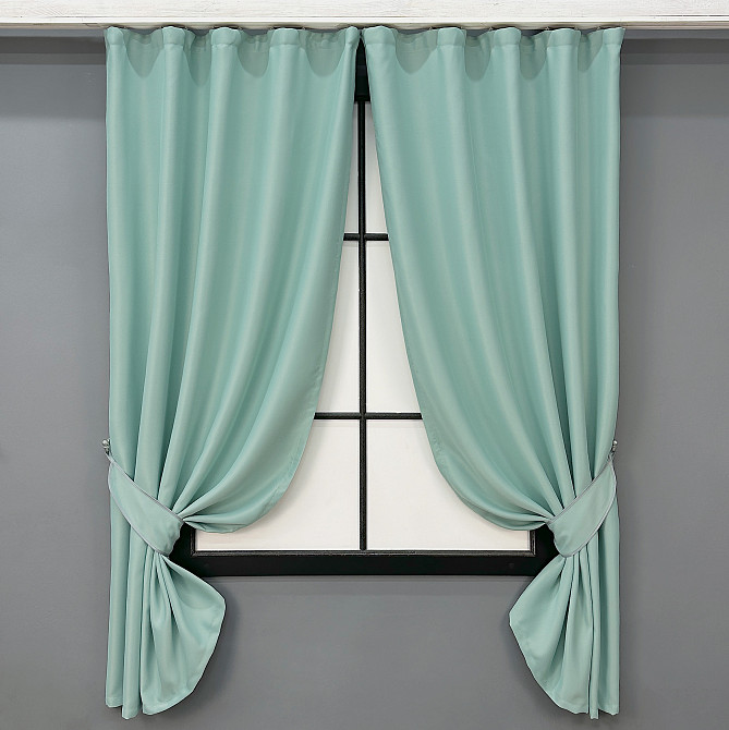 Комплект коротких штор VR-Textil Bruno № 958ш М'ятний 130х170 см 2 шт (35-0465) Київ - фото 1
