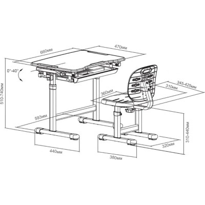 Парта со стулом FunDesk Piccolino III Grey-w Винница - изображение 9