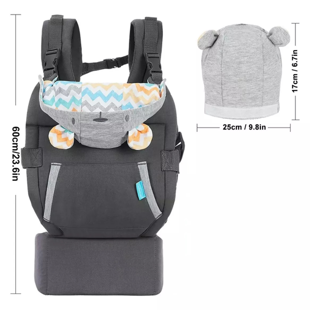 Детский слинг 2в1 эрго рюкзак переноска с капюшоном кенгурушка для детей от рождения цвет Серый Киев - изображение 8