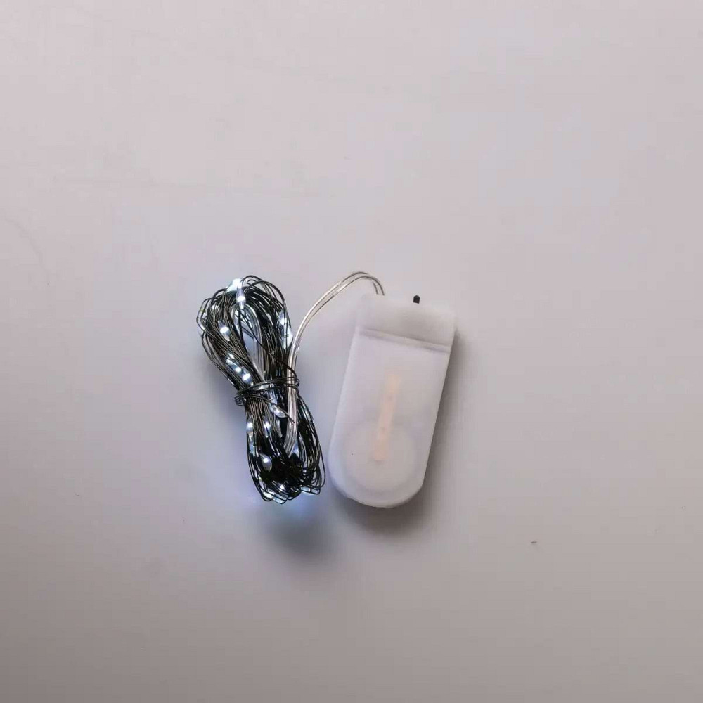 Garlando Світлодіодна гірлянда Роса 5 метрів на батарейках 50 led нитка на зеленому дроті біла Коломыя - изображение 2