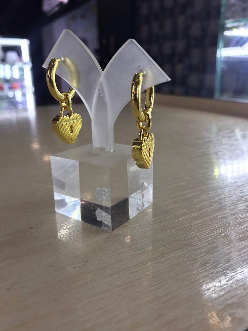 Брендові сережки Луї Віттон/Louis Vuitton, позолота Одеса - фото 1