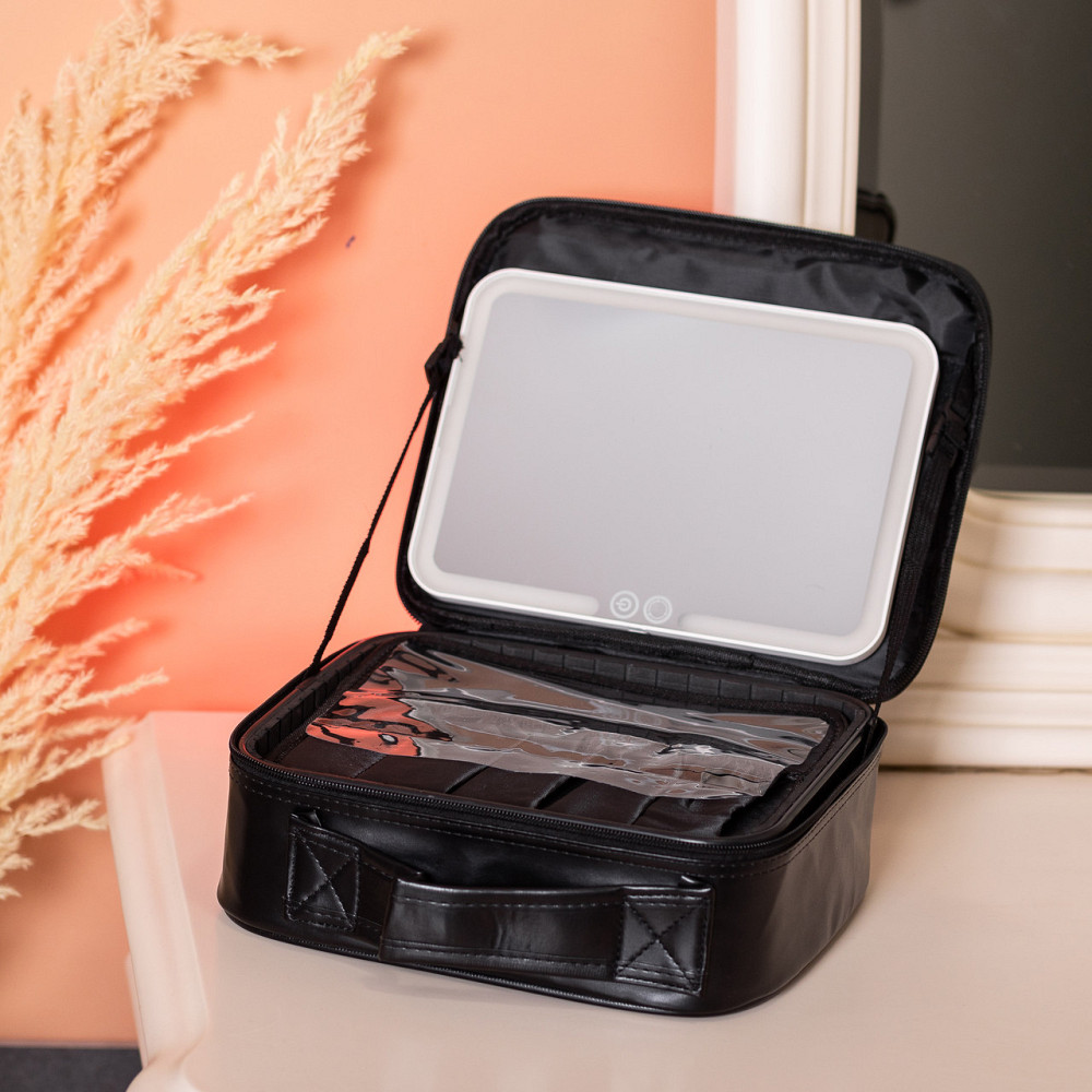 Органайзер косметичка з еко шкіри з дзеркалом та підсвічуванням 26×22×9 см HP-10-2AB Коломыя - изображение 10