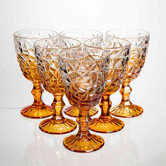 Набір келихів для вина 6 штук 340 мл на ніжці скляні Yiwu HP-19-189 Коломыя