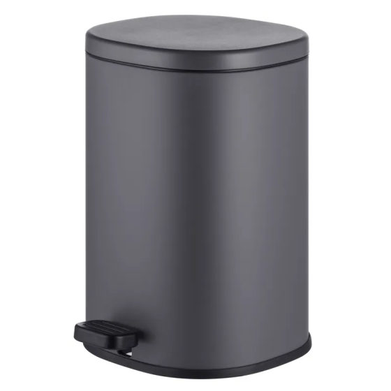 Мусорное ведро овальное Mixxus Premium с плавным закрытием Graphite 5 л цвет графит MI7063 Харьков