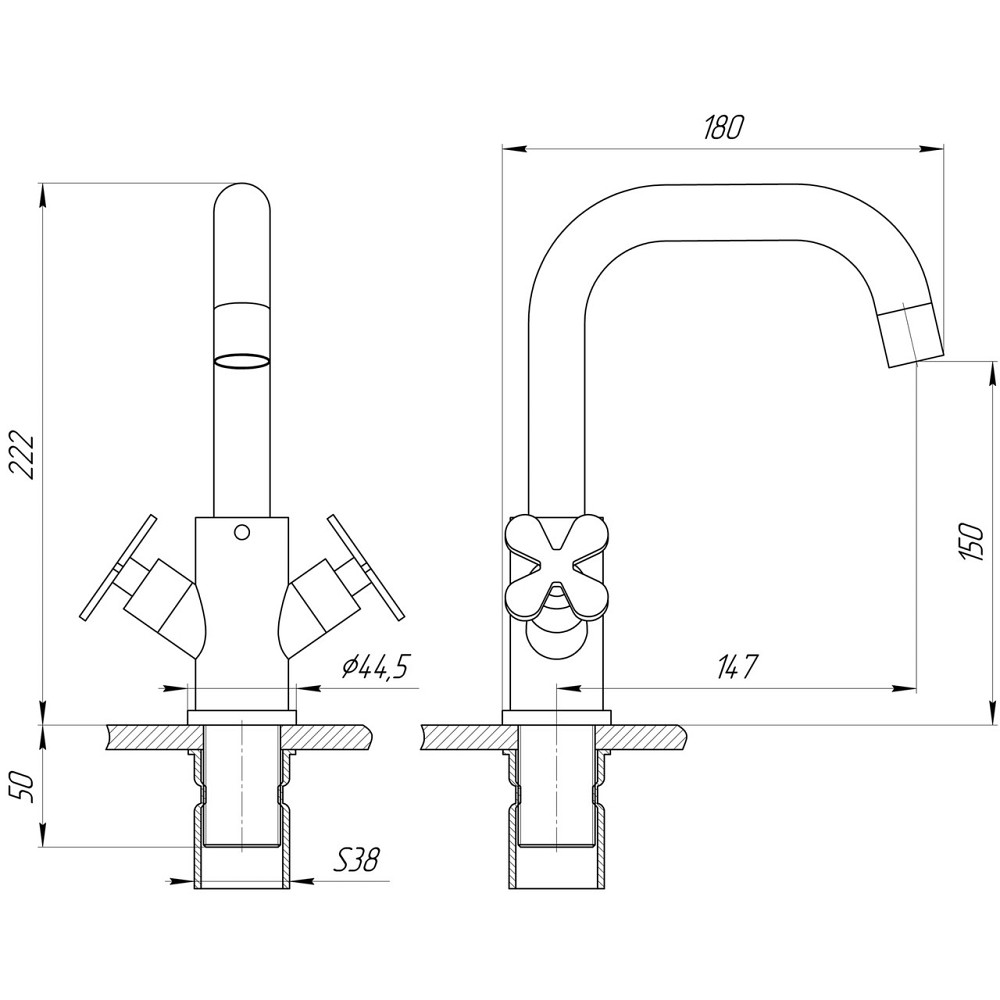 Змішувач для умивальника Globus Lux DUKAT-8 SD8-101S (000024974) Київ - фото 7
