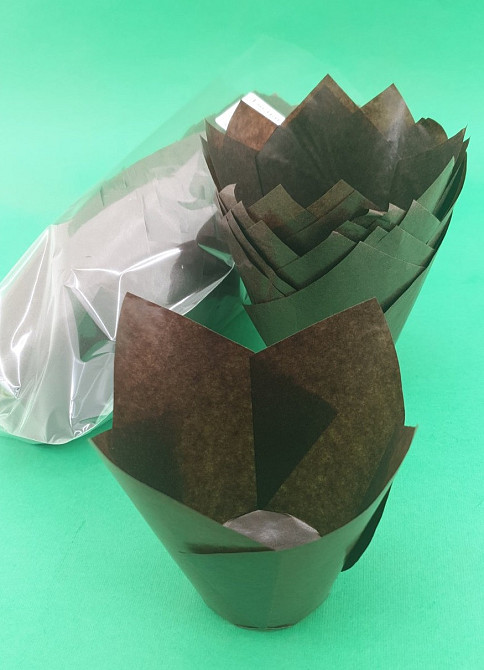 Тарталетки паперові для кексів ТЛ-175Тюльпан Коричневий" (50*75/100) (100 шт.) (1 уп.) Харків - фото 1