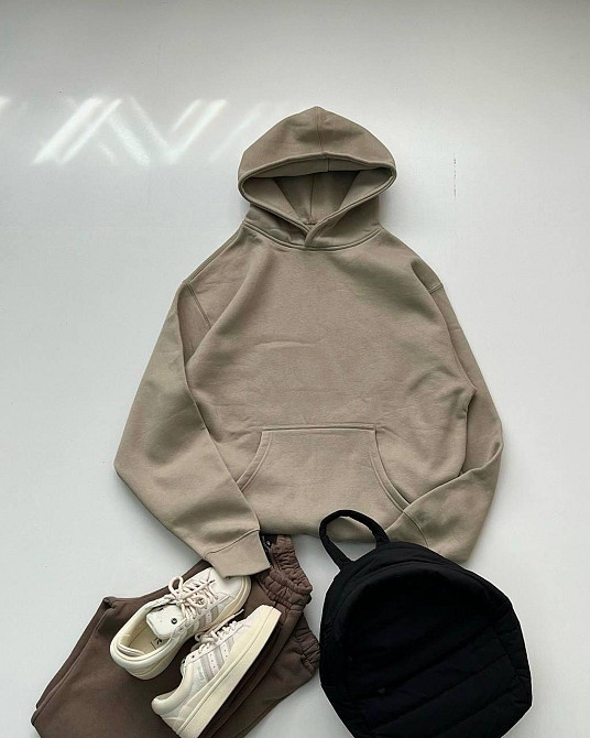 Жіночий базове тепле худі  тринитка на флісі Бежевий Одеса - фото 1