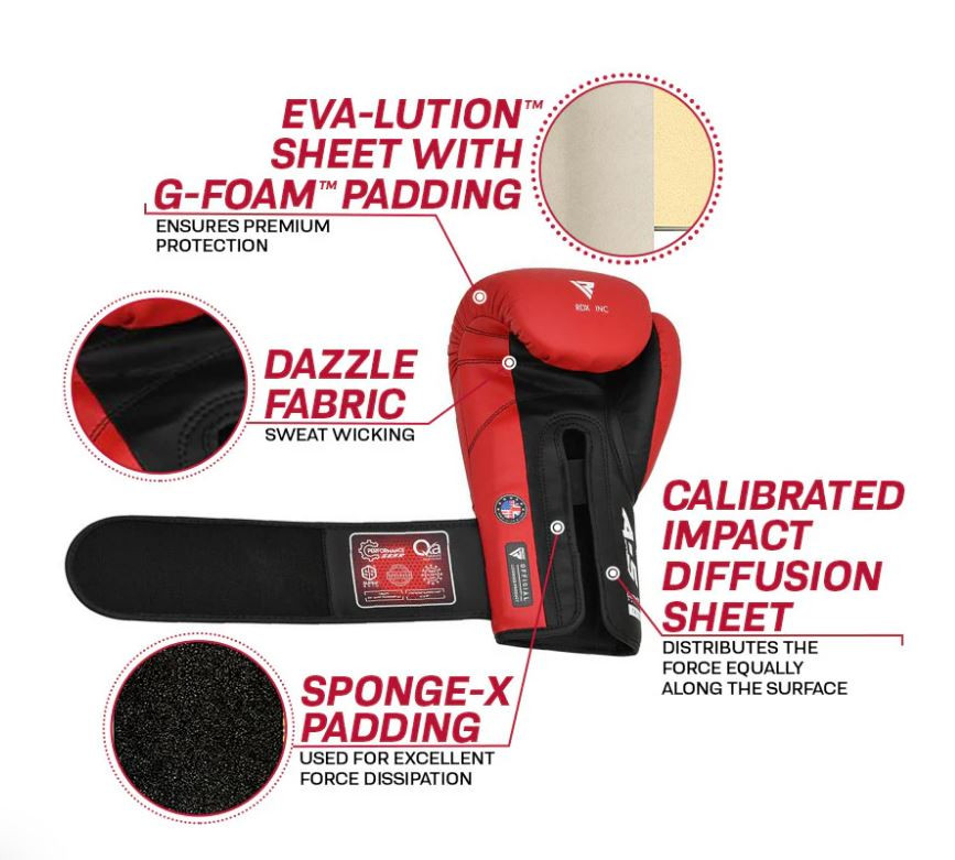 Боксерські рукавички RDX A5 Apex Red 16 ун. Кам'янське - фото 5