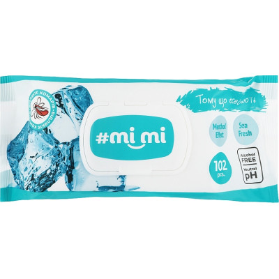 Вологі серветки Mi Mi Охолоджувальні З клапаном 102 шт. (4820237500373) Вінниця - фото 1