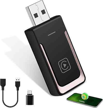 CarPlay адаптер, переходник с проводного на беспроводной карплей Android Auto для iOS 10+, Android 11+ черный Киев