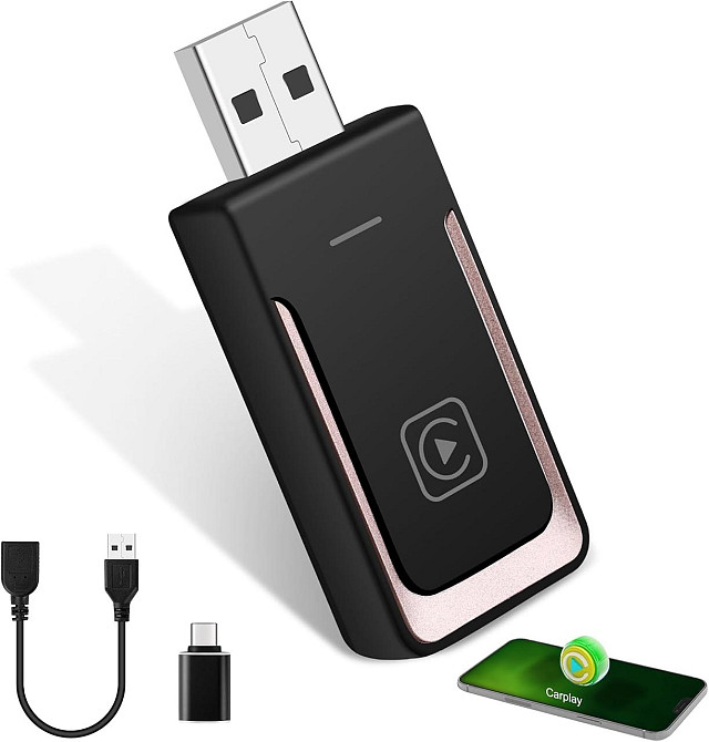 CarPlay адаптер, перехідник з дротового на бездротовий карплей Android Auto для авто iOS 10+, Android 11+, Plug and Play Київ - фото 1