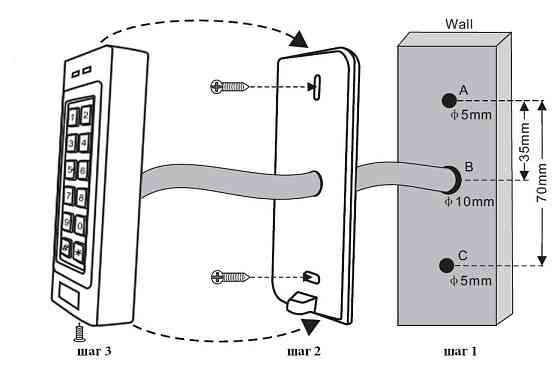 Контроллер доступа + считыватель с кодовой клавиатурой SEVEN CR-775S MIFARE Киев
