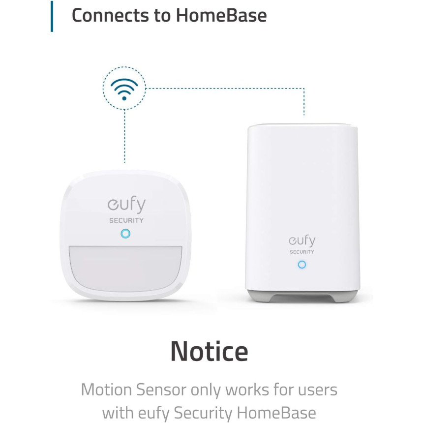 Датчик руху Eufy Security Motion Sensor Alarm, бездротовий, сповіщення на смартфон, HomeBase, білий Київ - фото 8