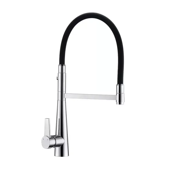 Змішувач з гнучким виливом для кухні GAPPO G4398-15, 2 режими, чорний/хром Київ