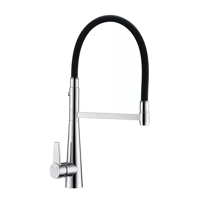 Змішувач з гнучким виливом для кухні GAPPO G4398-15, 2 режими, чорний/хром Київ - фото 1