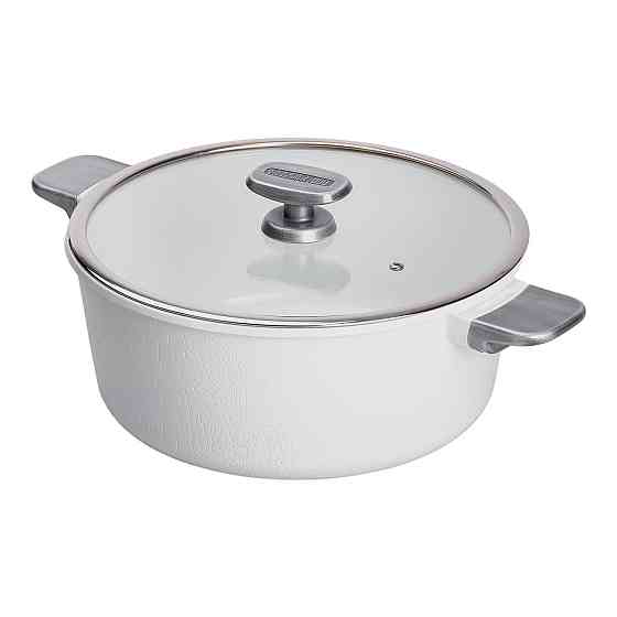 Алюмінієва каструля з керамічним покриттям антипригарним 7.7 л Ø 30 см біла MGC HP-4-455W Коломия