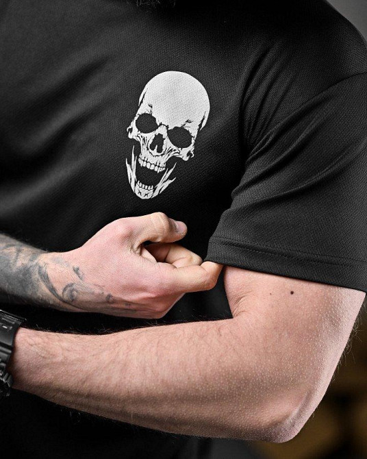 Тактична футболка потовідвідна Odin black skull ВТ6773 Одесса - изображение 5