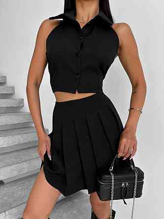 Жіночий стильний базовий костюм-двійка: жилет + спідниця костюмка 44/46 Одеса